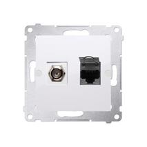 Zásuvka SAT "F" + RJ45 Simon 54 premium modul biela
