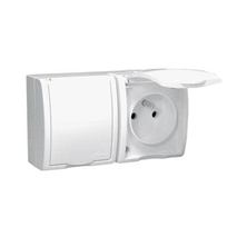 Zásuvka IP54 250 V Simon Aquarius dvojnásobná biela