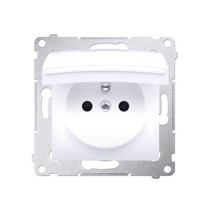 Zásuvka 250 V Simon 54 premium IP44 s clonkami modul biela