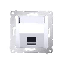 Kryt zásuvky 1x RJ45/RJ12 Simon 54 premium šikmý biely