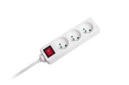 Predlžovacia zásuvka 3 x + vypínač 3 m biela (3 x 1,5 mm)