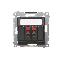 Zásuvka reproduktora Simon 54 premium 2-násobná čierna matná