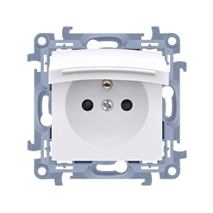 Zásuvka 250 V Simon 10 IP44 s clonkami modul biela