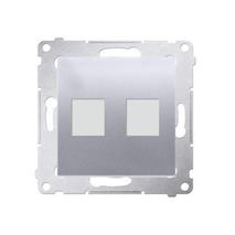 Kryt zásuvky 2x RJ45/RJ12 Simon 54 premium strieborný
