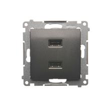 Zásuvka USB dvojitá Simon 54 premium modul antracit