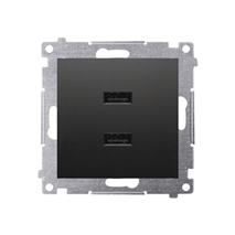 Zásuvka USB dvojitá Simon 54 premium modul čierna matná