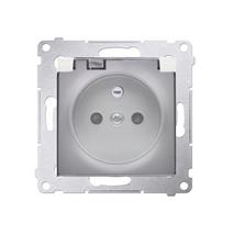 Zásuvka 250 V Simon 54 premium IP44 s clonkami modul strieborná