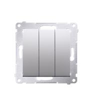 Tlačidlo trojité Simon 54 premium modul strieborné