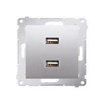 Zásuvka USB dvojitá Simon 54 premium modul strieborná