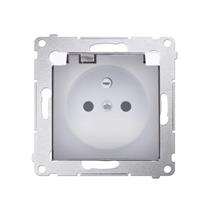 Zásuvka 250 V Simon 54 premium IP44 s clonkami modul biela/transparentná