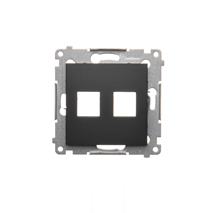 Kryt zásuvky 2x RJ45/RJ12 Simon 54 premium čierna matná