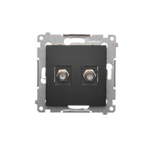 Zásuvka 2 x SAT "F" Simon 54 premium modul čierna matná