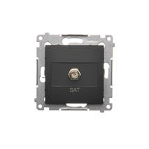 Zásuvka 1 x SAT "F" Simon 54 premium modul čierna matná