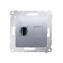Zásuvka HDMI jednoduchá Simon 54 premium modul strieborná