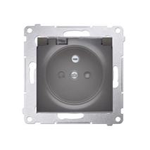 Zásuvka 250 V Simon 54 premium IP44 s clonkami modul antracit