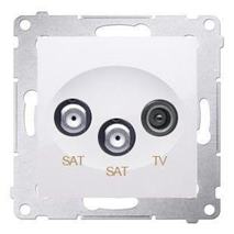 Zásuvka 2 x SAT-RTV Simon 54 premium koncová modul biela