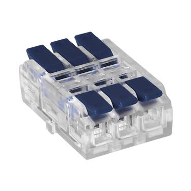 Svorka s páčkami trojitá obojstranná 0.75-4mm2 250V/32A