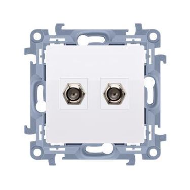 Zásuvka 2 x SAT "F" Simon 10 modul biela
