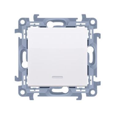 Vypínač Simon 10 č.1 LED podsvietený modul biely