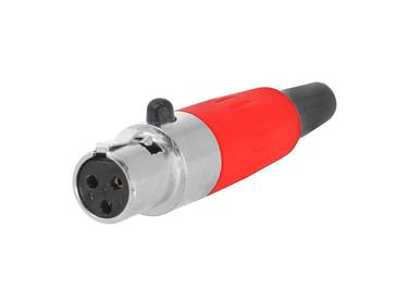 Konektor Mini XLR (Canon) zásuvka červená