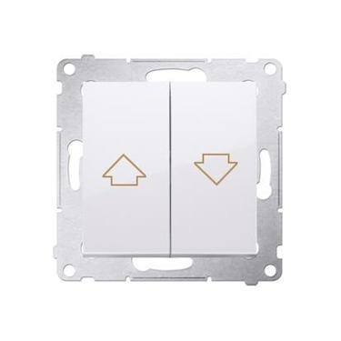 Tlačidlo jednoduché žalúziové Simon 54 premium modul biele