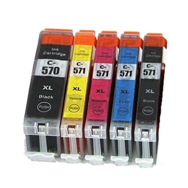 Cartridge Canon PGI-570XL PGBK + CLI-571XL CMYK, päťbalenie, multipack, NORMAL QUALITY,kompatibilný