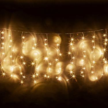 Svetelný záves 5m (330LED) teplý biely, IP44, spojovateľný