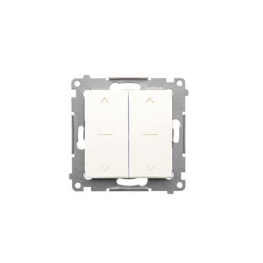 Dvojité trojpolohové tlačidlo žalúziové 10A Simon 54 modul biele