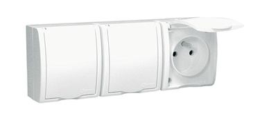 Zásuvka IP54 250 V Simon Aquarius trojnásobná biela