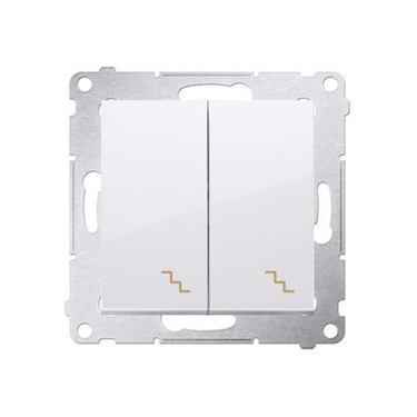 Vypínač Simon 54 premium č.6 + 6 (5B) LED podsvietený modul biely