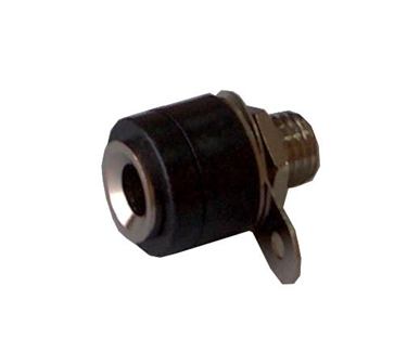 Konektor banánik zásuvka panelová čierna malá