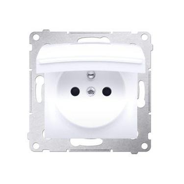 Zásuvka 250 V Simon 54 premium IP44 s clonkami modul biela