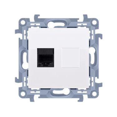 Telefónna zásuvka Simon 10 RJ12  modul biela