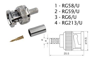 Konektor BNC RG59 lisovací