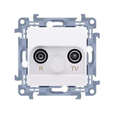Zásuvka RTV Simon 10 koncová modul biela