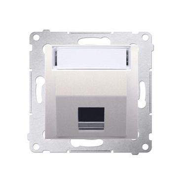 Kryt zásuvky 1x RJ45/RJ12 Simon 54 premium šikmý béžový