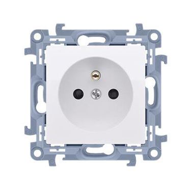 Zásuvka 250 V Simon 10 s clonkami modul biela