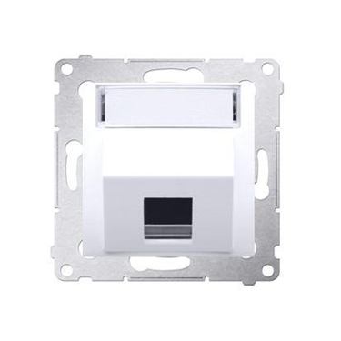 Kryt zásuvky 1x RJ45/RJ12 Simon 54 premium šikmý biely