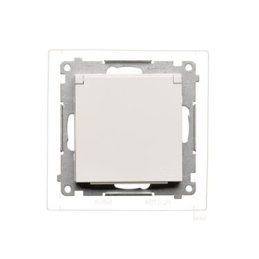 Zásuvka 250 V Simon 55 IP44 s clonkami modul biela matná
