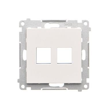 Kryt zásuvky 2 x RJ45 Keystone Simon 55 biela matná