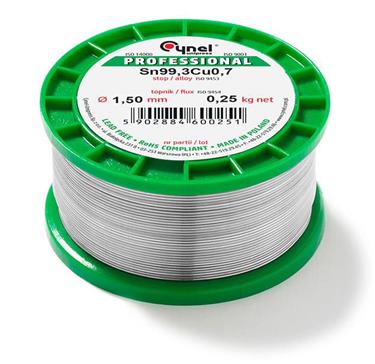 Cín 1,5mm/250g CYNEL Sn99,3Cu0,7 bezolovnatý