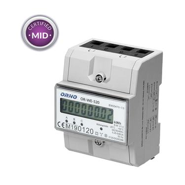 Elektromer 3-fázový LCD ORNO WE-520 s certifikátom MID