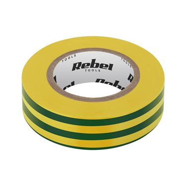 Páska izolačná REBEL (0,13mm x 19mm x 18,30m) žlto-zelená