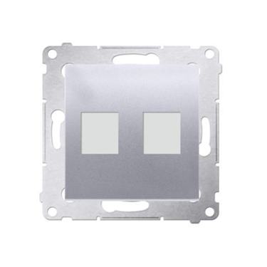 Kryt zásuvky 2x RJ45/RJ12 Simon 54 premium strieborný