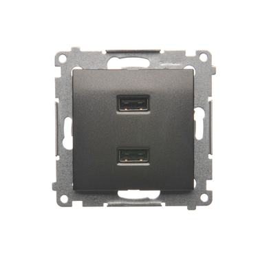 Zásuvka USB dvojitá Simon 54 premium modul antracit