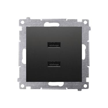 Zásuvka USB dvojitá Simon 54 premium modul čierna matná