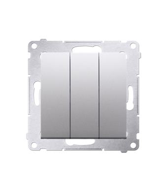 Tlačidlo trojité Simon 54 premium modul strieborné