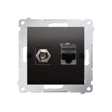 Zásuvka SAT "F" + RJ45 Simon 54 premium modul antracit