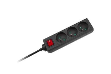 Predlžovacia zásuvka 3 x + vypínač 3 m čierna (3 x 1,5 mm)