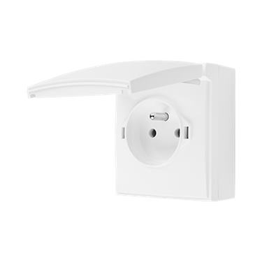 Zásuvka IP44 250 V Simon Aquaclick jednonásobná biela